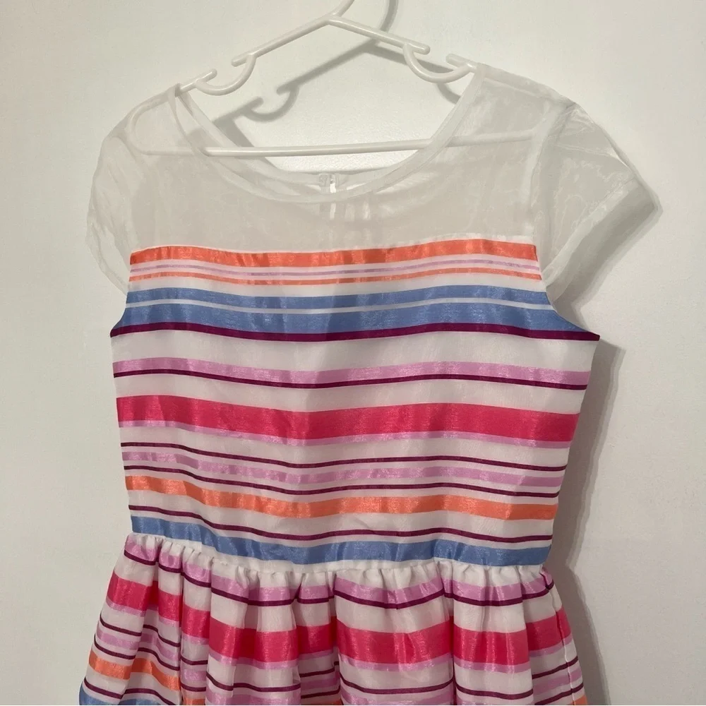 Gymboree Dressed Up Collection Girls Striped Spring Easter Party Dress size 10
